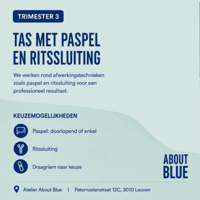 Trimester 3: Tas met paspel en ritssluiting - donderdag 18-22u